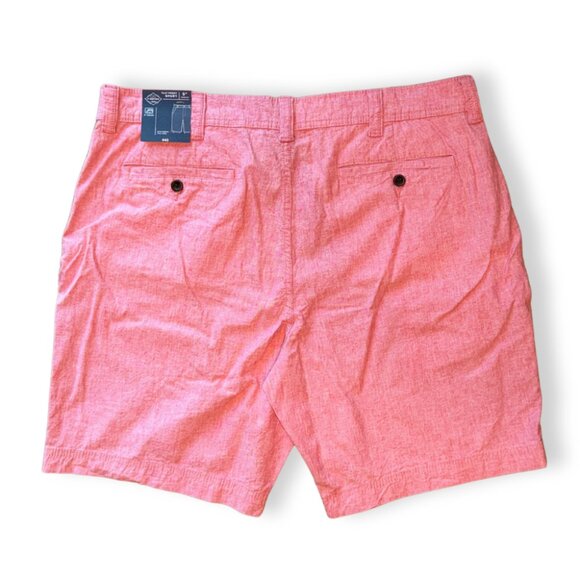 Men's Pink Summer Shorts Size 38 Breathable Linen Cotton Chino Stretch Mid Rise - Picture 3 of 5